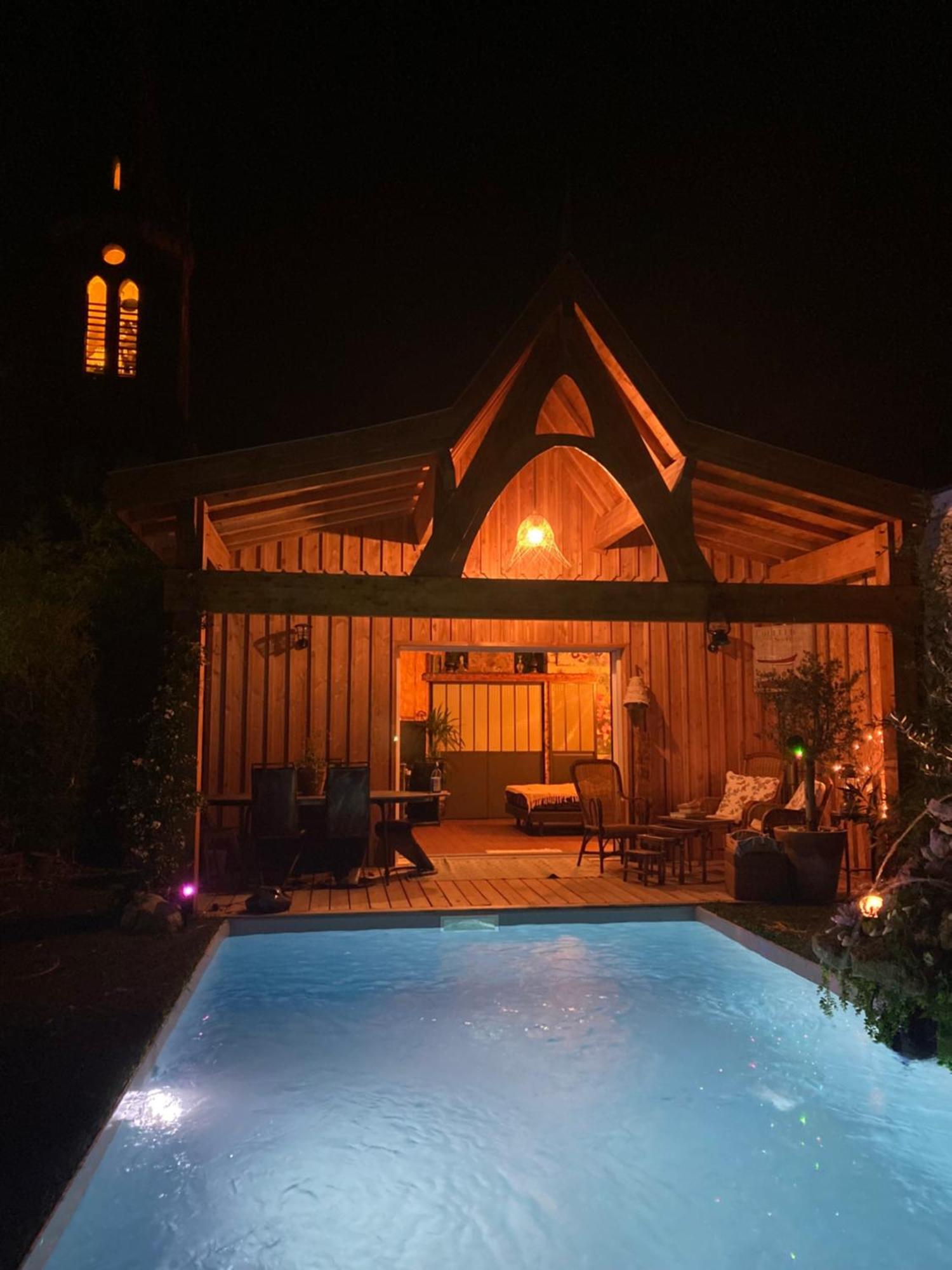 Chalet Atypique Vue Piscine Chauffee Gujan-Mestras Exterior foto